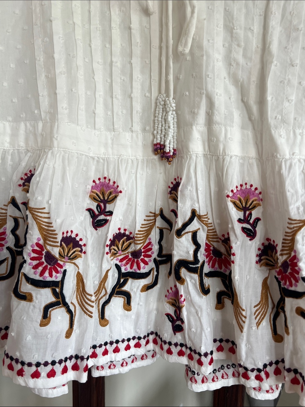 FARM Rio White Embroidered Tunic with Multicolor Horse Motifs - Picture 3 of 10